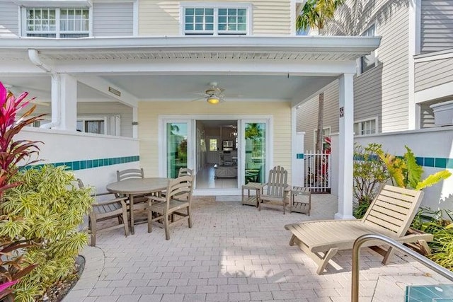 view of patio with ceiling fan