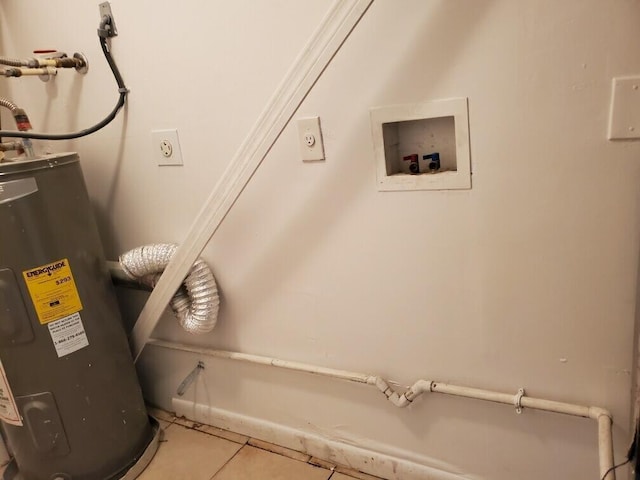 utility room featuring electric water heater