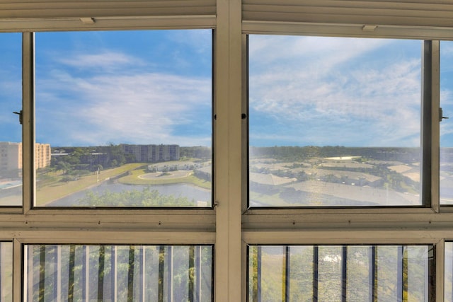 room details featuring a water view