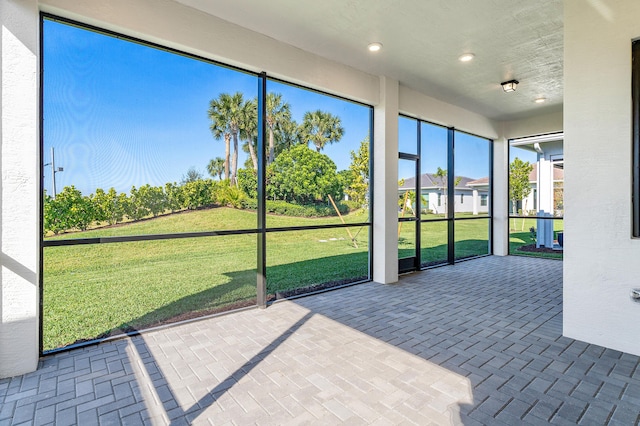 view of unfurnished sunroom