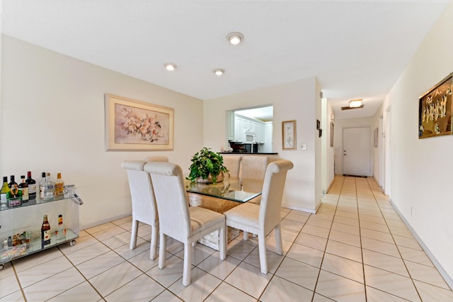 view of tiled dining room