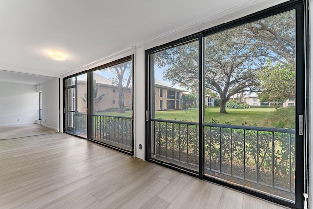 view of unfurnished sunroom