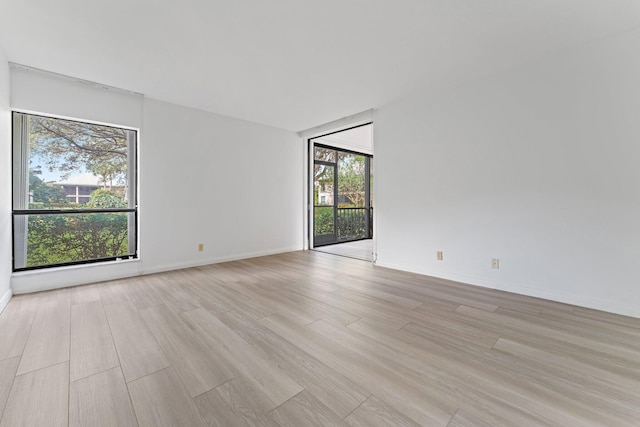 empty room featuring light wood-type flooring