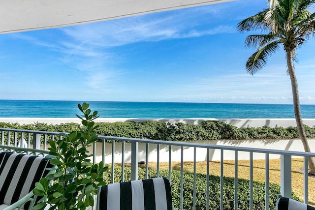 property view of water with a beach view