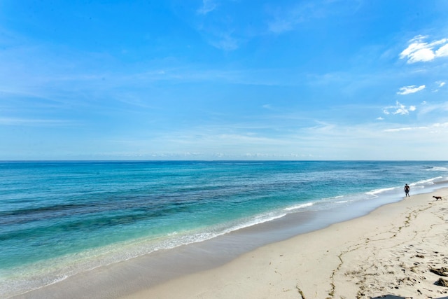 property view of water featuring a view of the beach