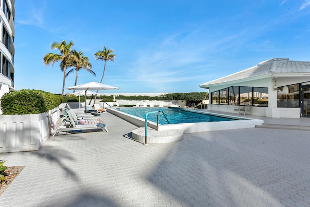 view of pool with a patio