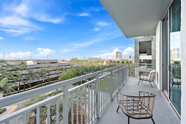 balcony featuring a view of city