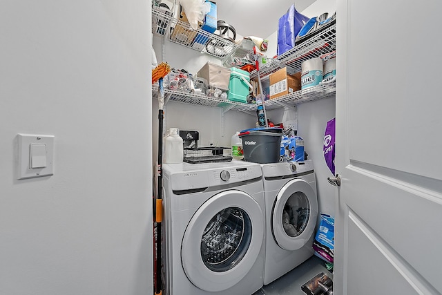 laundry area with washer and dryer and laundry area