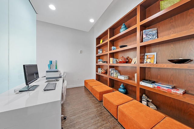 office featuring dark hardwood / wood-style floors