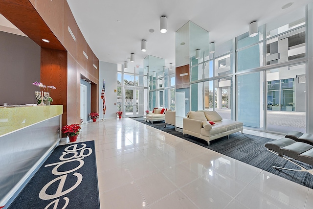 300 S Australian Ave Unit 520, West Palm Beach, FL 33401 - community lobby with a towering ceiling and floor to ceiling windows
