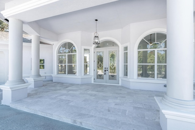 interior space with french doors