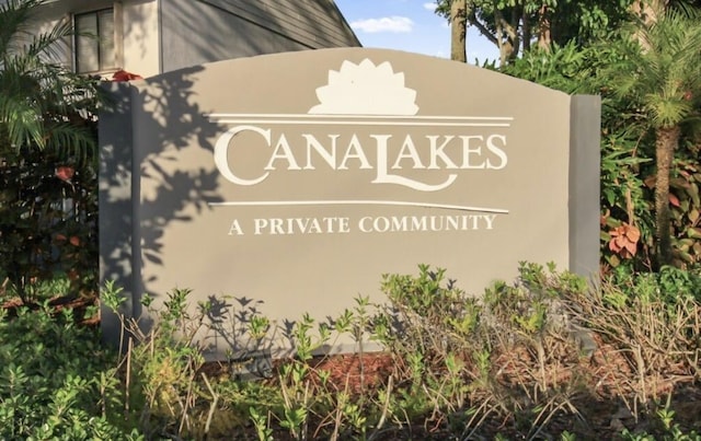 view of community sign