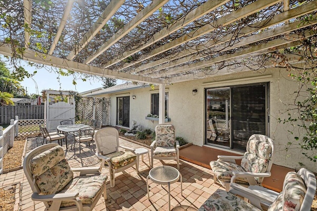 view of patio / terrace with a pergola