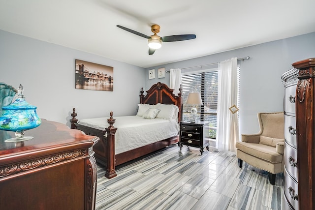 bedroom with ceiling fan