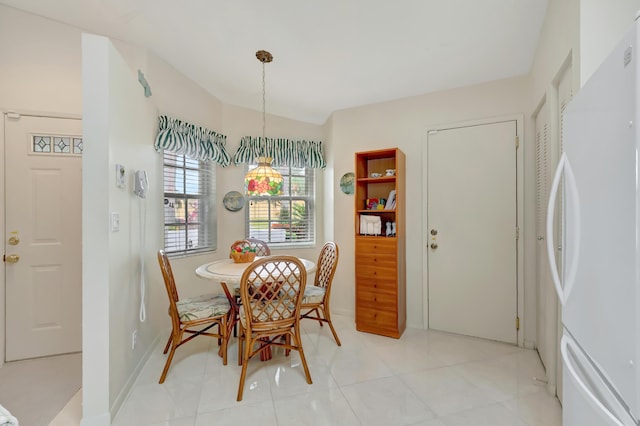 view of tiled dining area