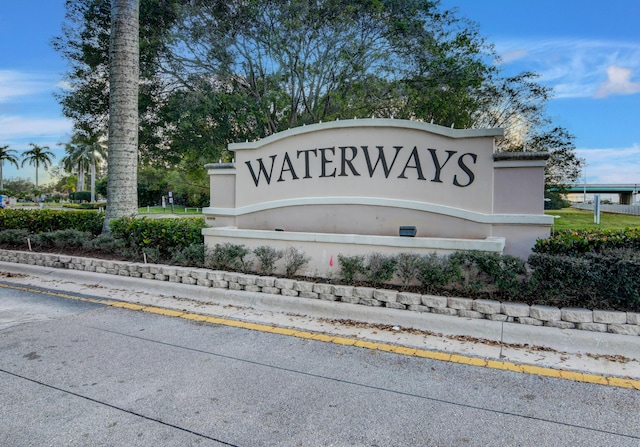 view of community sign