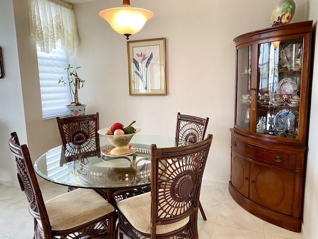 view of tiled dining space