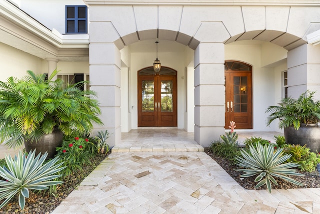 entrance to property with french doors