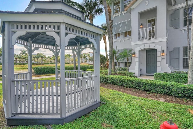 view of community with a gazebo