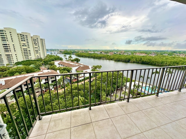 balcony with a water view