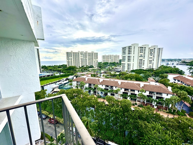 balcony with a water view