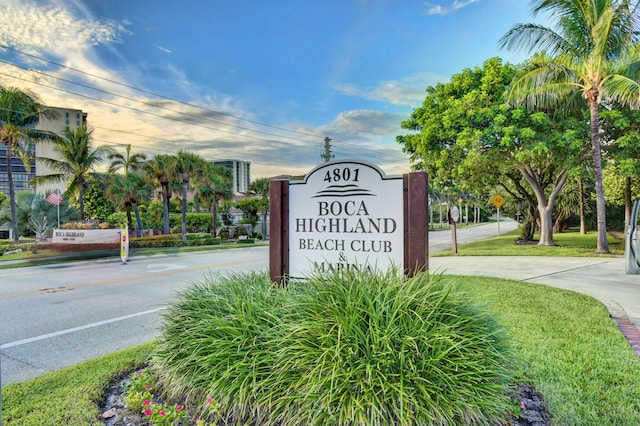 view of community sign