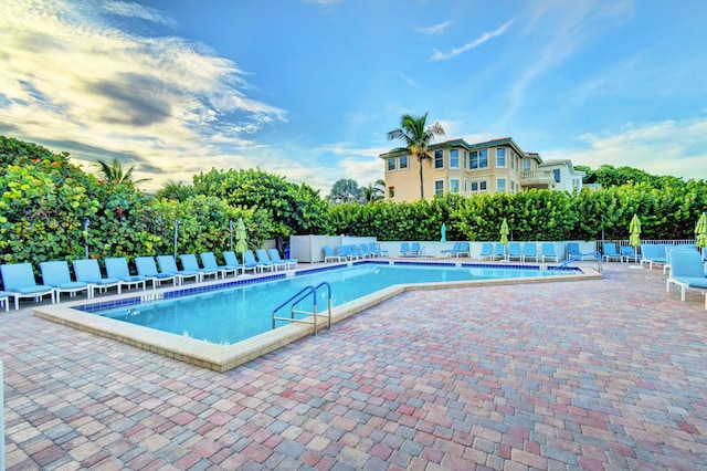 view of pool with a patio