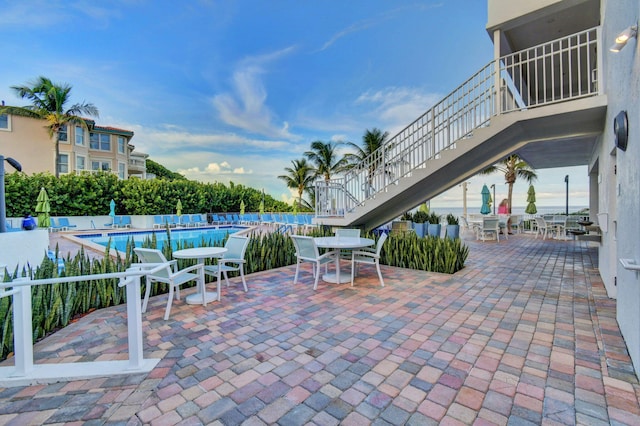 view of patio / terrace with a community pool