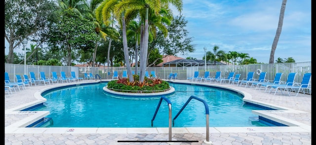 view of pool featuring a patio area