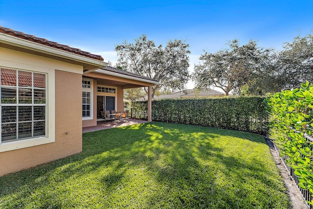 view of yard featuring a patio area