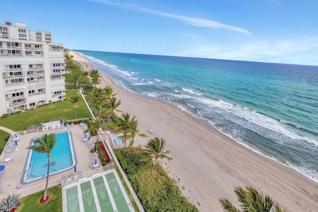 property view of water with a view of the beach