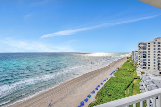 property view of water with a view of the beach