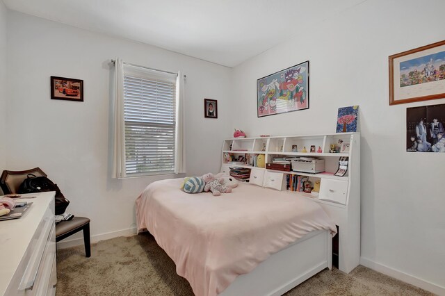 carpeted bedroom with a closet