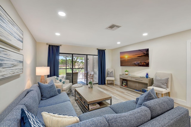 living room featuring hardwood / wood-style floors