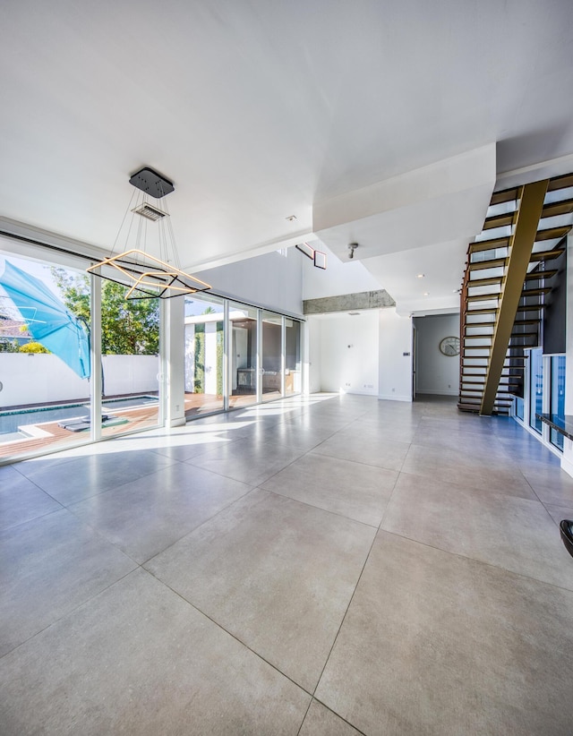 garage featuring a swimming pool