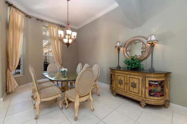 hall featuring crown molding, built in features, and light tile patterned flooring