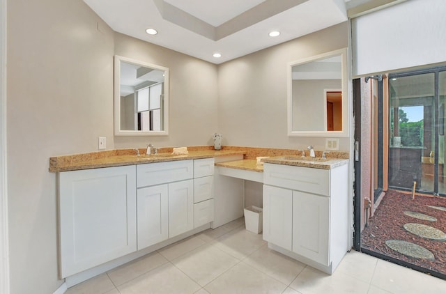 bathroom featuring vanity and tile patterned floors