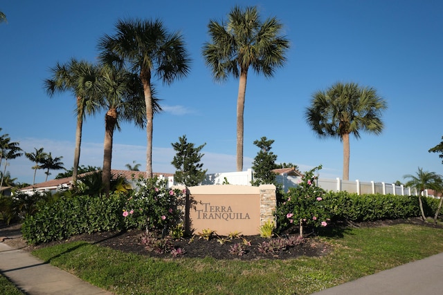 view of community sign