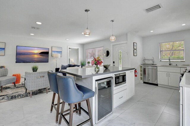 dining area with sink