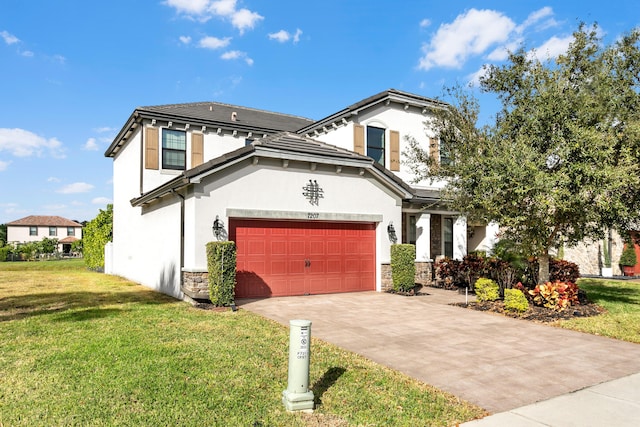 view of front facade with a front lawn