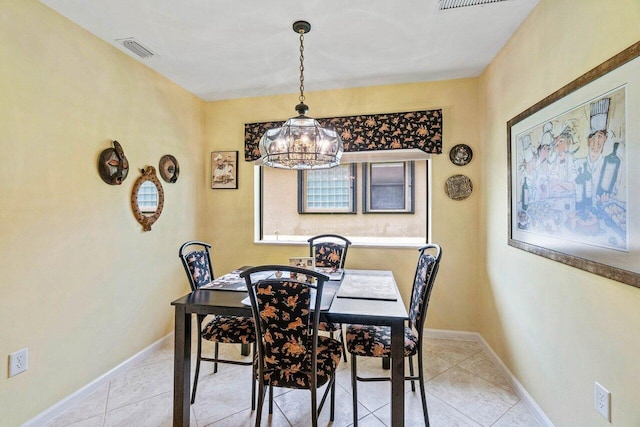 view of tiled dining space