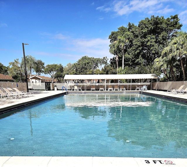 view of pool featuring a patio area