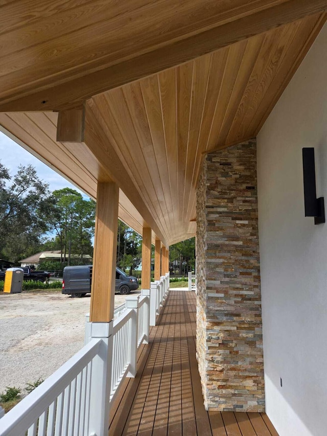 deck featuring covered porch