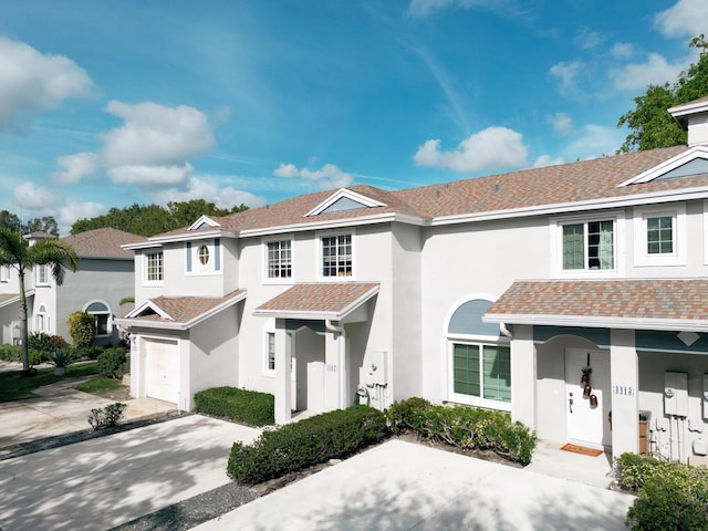 view of front of home with a garage