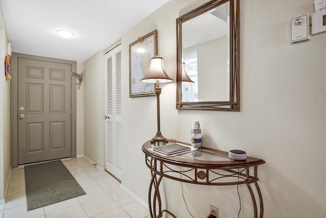 view of tiled foyer entrance