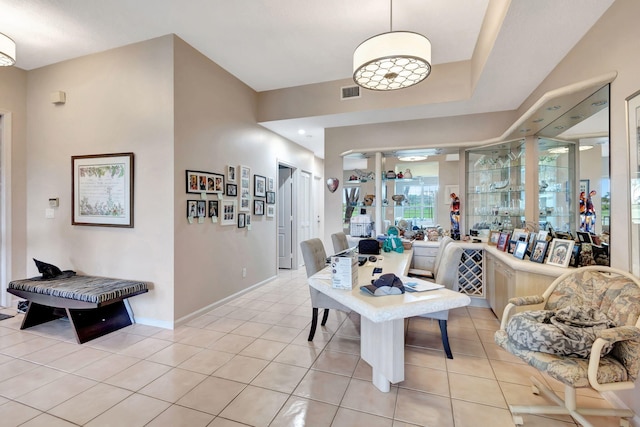 view of tiled dining room