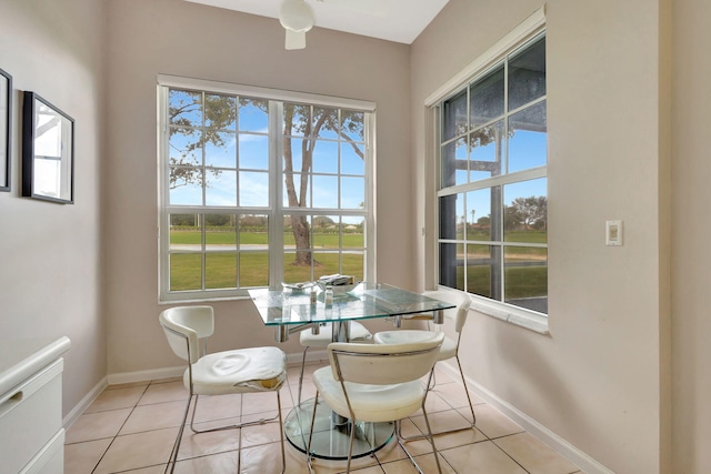 view of tiled dining area