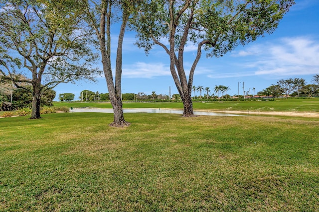 view of yard featuring a water view