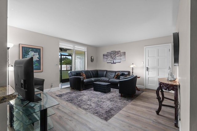 living room featuring hardwood / wood-style flooring