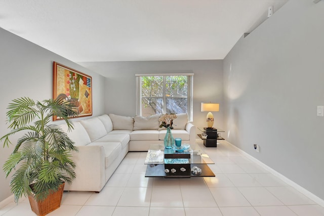 view of tiled living room